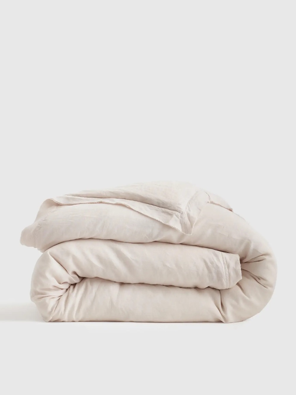 Quince European Linen Double Flange Duvet Cover Full Queen Sand 119